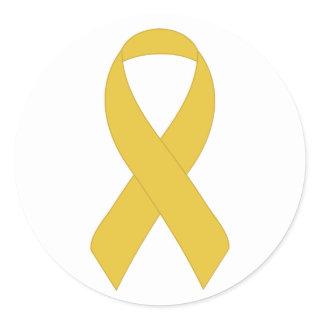 Simple Yellow Ribbon Classic Round Sticker