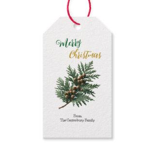 Simplistic Cedar Sprig Christmas  Gift Tags
