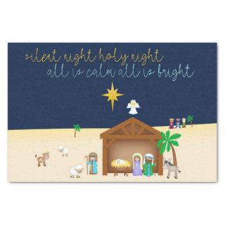 Simplistic Nativity Silent Night Christmas Carol Tissue Paper