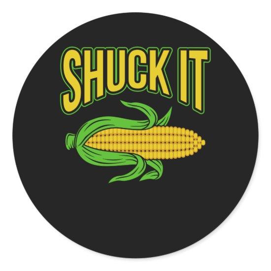 Simply Corn On the Cob Day Funny Corn Meme Pun Classic Round Sticker