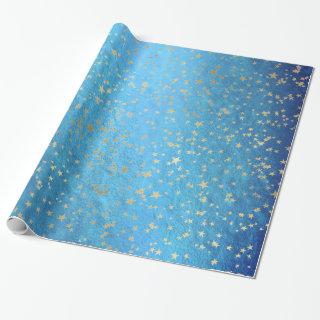 simulated foil stars on faux blue foil