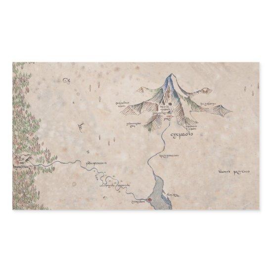 Sindarin Map of The Lonely Mountain Rectangular Sticker