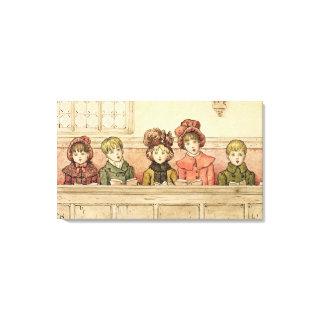 Singing in church (w/c on paper) canvas print