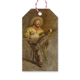 Singing Spanish Cowboy w Banjo Playing Trail Song Gift Tags
