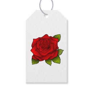 Single Red Rose Gift Tags