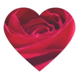Single Red Rose Heart Sticker