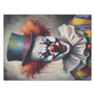 Sinister Grin: Scary Clown Decoupage  Tissue Paper