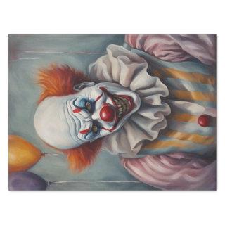 Sinister Grin: Scary Clown Decoupage  Tissue Paper