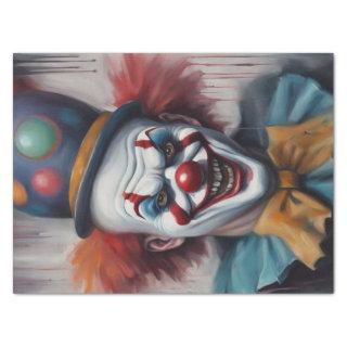 Sinister Grin: Scary Clown Decoupage  Tissue Paper