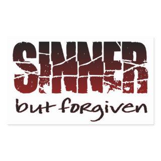 Sinner but forgiven rectangular sticker