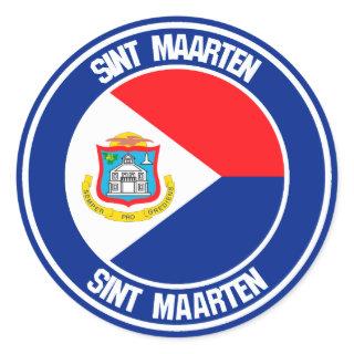Sint Maarten Round Emblem Classic Round Sticker