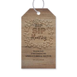 Sip Sip Hooray Rustic Bridal Shower Gift Tags