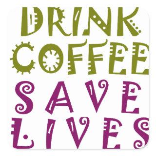 Sip, Snap Repeat Chasing Caffeine Selfies design Square Sticker
