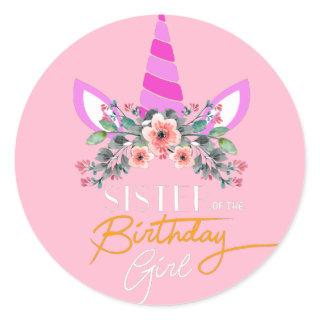 Sisiter  Unicorn  Classic Round Sticker