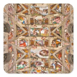 Sistine Chapel Ceiling, 1512 by Michelangelo Square Sticker