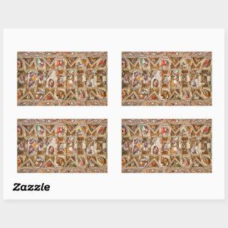 Sistine Chapel Ceiling by Michelangelo Buonarroti Rectangular Sticker