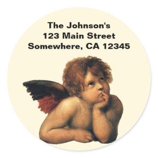 Sistine Madonna, Angels detail by Raphael Sanzio Classic Round Sticker