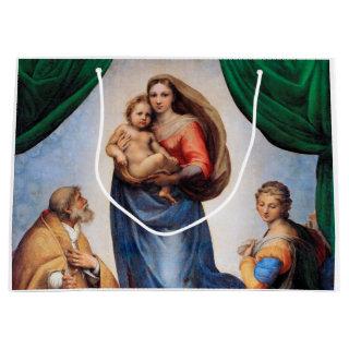 Sistine Madonna, Raphael Large Gift Bag