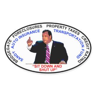 Sit Down and Shut Up Oval Sticker