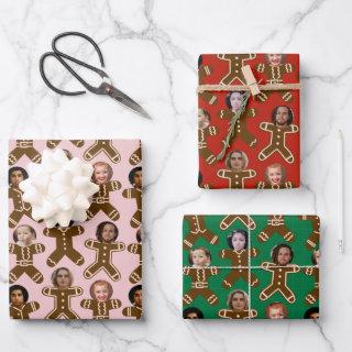 Six Face Gingerbread People Holiday  Sheets