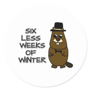 Six less weeks of winter classic round sticker