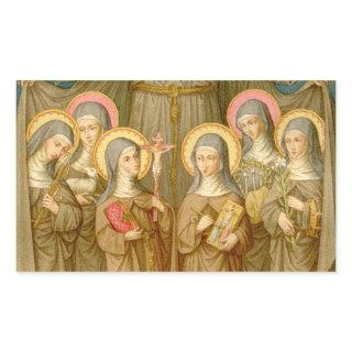 Six Saints of the Poor Clares (SAU 027b) Rectangular Sticker