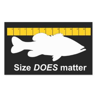 "Size Does Matter" - Funny bass fishing Rectangular Sticker