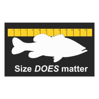 "Size Does Matter" - Funny bass fishing Rectangular Sticker