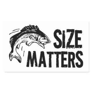 Size Matters! Funny Fishing Design Rectangular Sticker