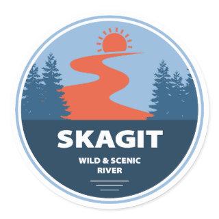 Skagit Wild And Scenic River Washington Classic Round Sticker