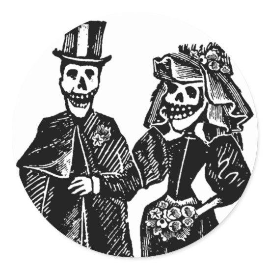 Skeleton Couple - Seals/Stickers #1 Classic Round Sticker