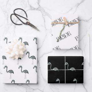 Skeleton Flamingo Bridal Shower Halloween  Sheets