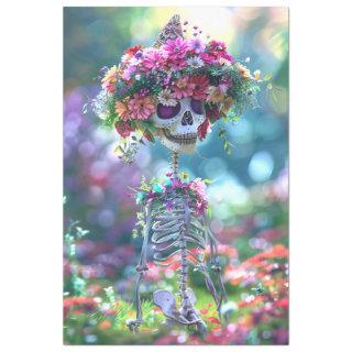 Skeleton Hippie is all Bones & Flowers Decoupage Tissue Paper