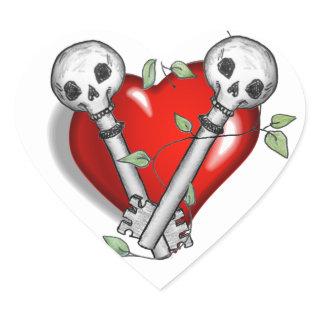 Skeleton Keys Heart Sticker