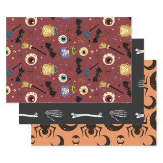 Skeletons Witch Spider Web Orange Halloween   Sheets