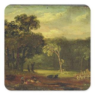 Sketch from Nature in Sion Park, 1819 (oil on card Square Sticker