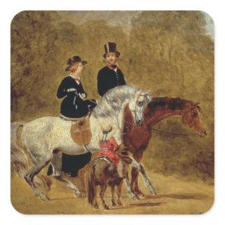 Sketch of Queen Victoria, The Prince Consort & HRH Square Sticker