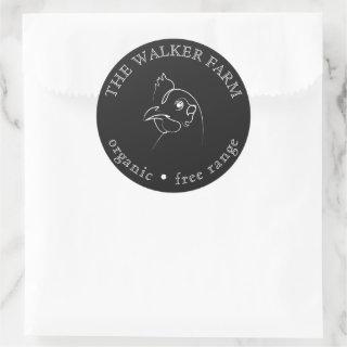 Sketched Chicken Farm Fresh Eggs  Classic Round Sticker