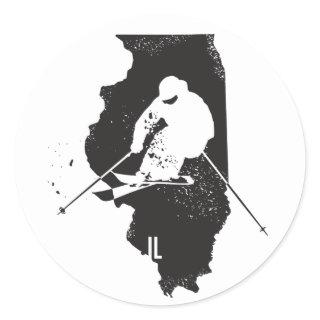 Ski Illinois Classic Round Sticker