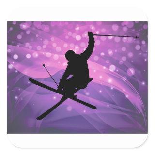 Ski Jump Square Sticker