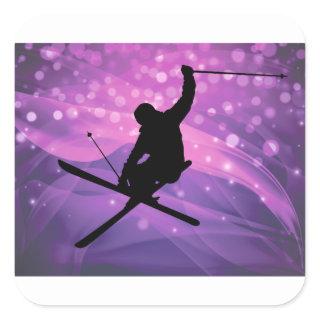 Ski Jump Square Sticker