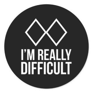 Ski Snowboard I'M Really Difficult Classic Round Sticker