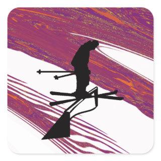 SKI static Cling Square Sticker