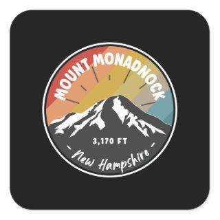 Skiing Mount Monadnock - New Hampshire Square Sticker