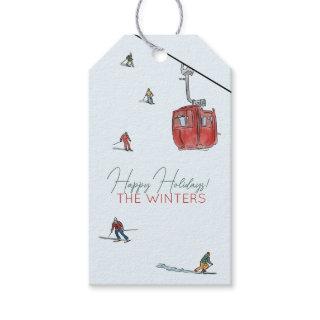 skiing   gift tags