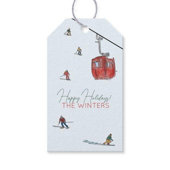 skiing   gift tags