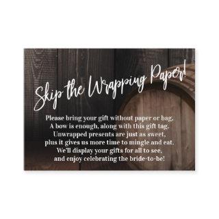 Skip the ! Handwriting Wood Barrel Enclosure Card