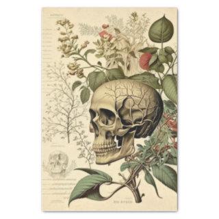 Skull and botany Victorian Decoupage Tissue Paper