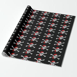 Skull and Crossbones black red Pirate