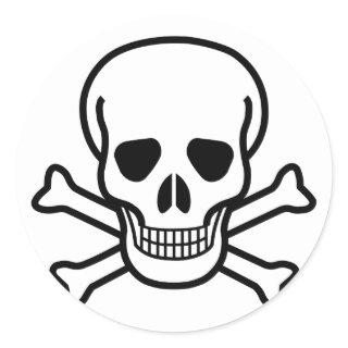 Skull and Crossbones death symbol Classic Round Sticker